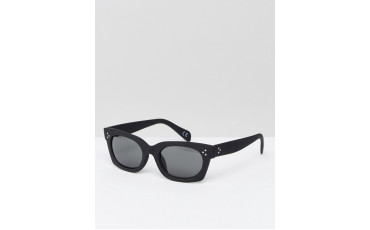 Square Sunglasses In Black With Rubberised Finish